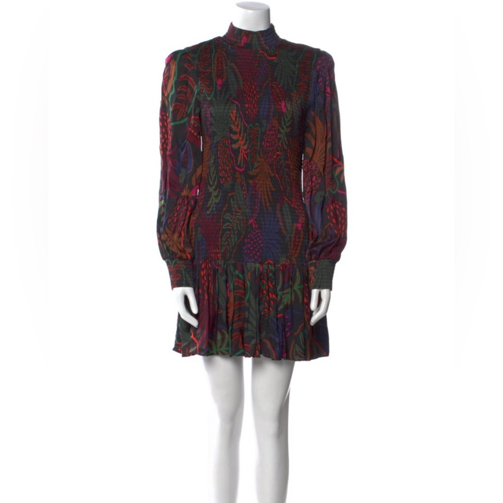FARM Rio Multicolor Botanical Long Sleeve Dress Size XSmall